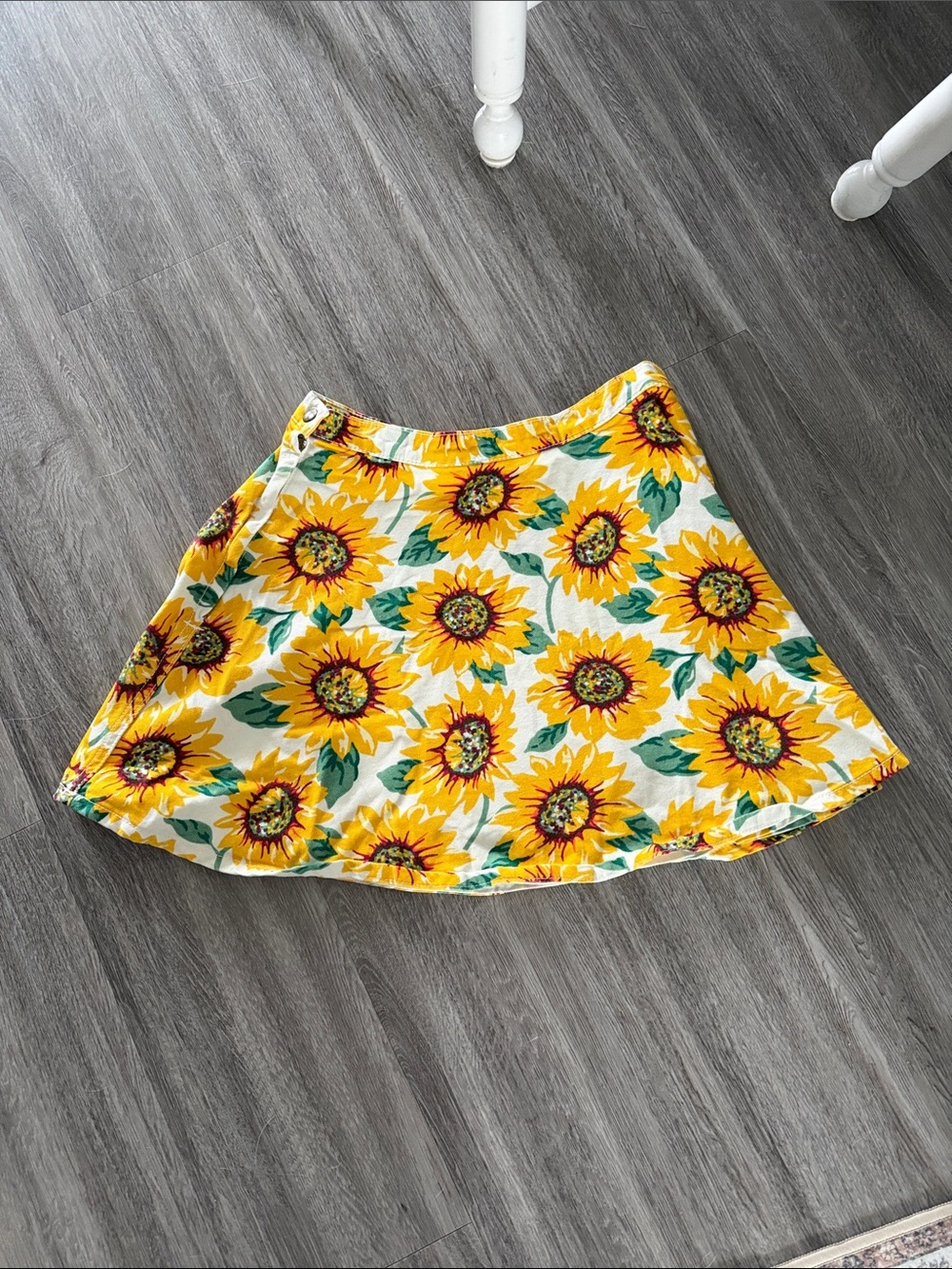 American Apparel Yellow Sunflower Circle Skirt